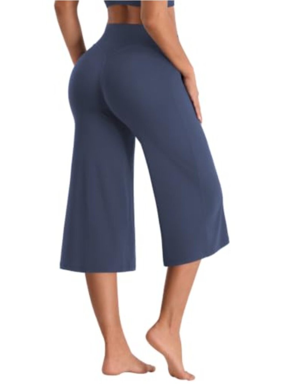 Capri Pants Low Rise Wide Leg No Front Seam Straight Leggings